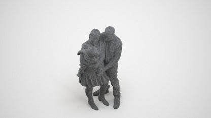 realistic 3D people girl casual standing, render-ready for V-Ray and Corona, FBX OBJ, wireframe three-quarter view