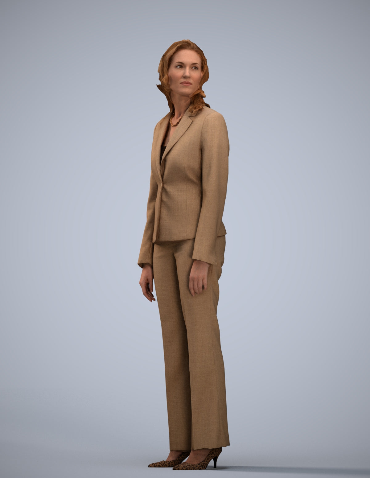 realistic 3D people woman business standing, render-ready for V-Ray and Corona, FBX OBJ