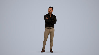 realistic 3D people man business, render-ready for V-Ray and Corona, FBX OBJ, standing pose render