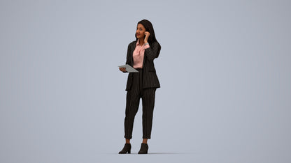 3D scanned woman business, photorealistic archviz people for Enscape and SketchUp, top-down view render