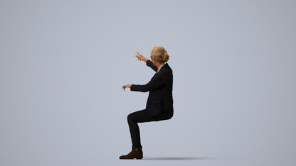 scanned 3D woman business mix, photogrammetry people for Enscape and V-Ray, three-quarter view render