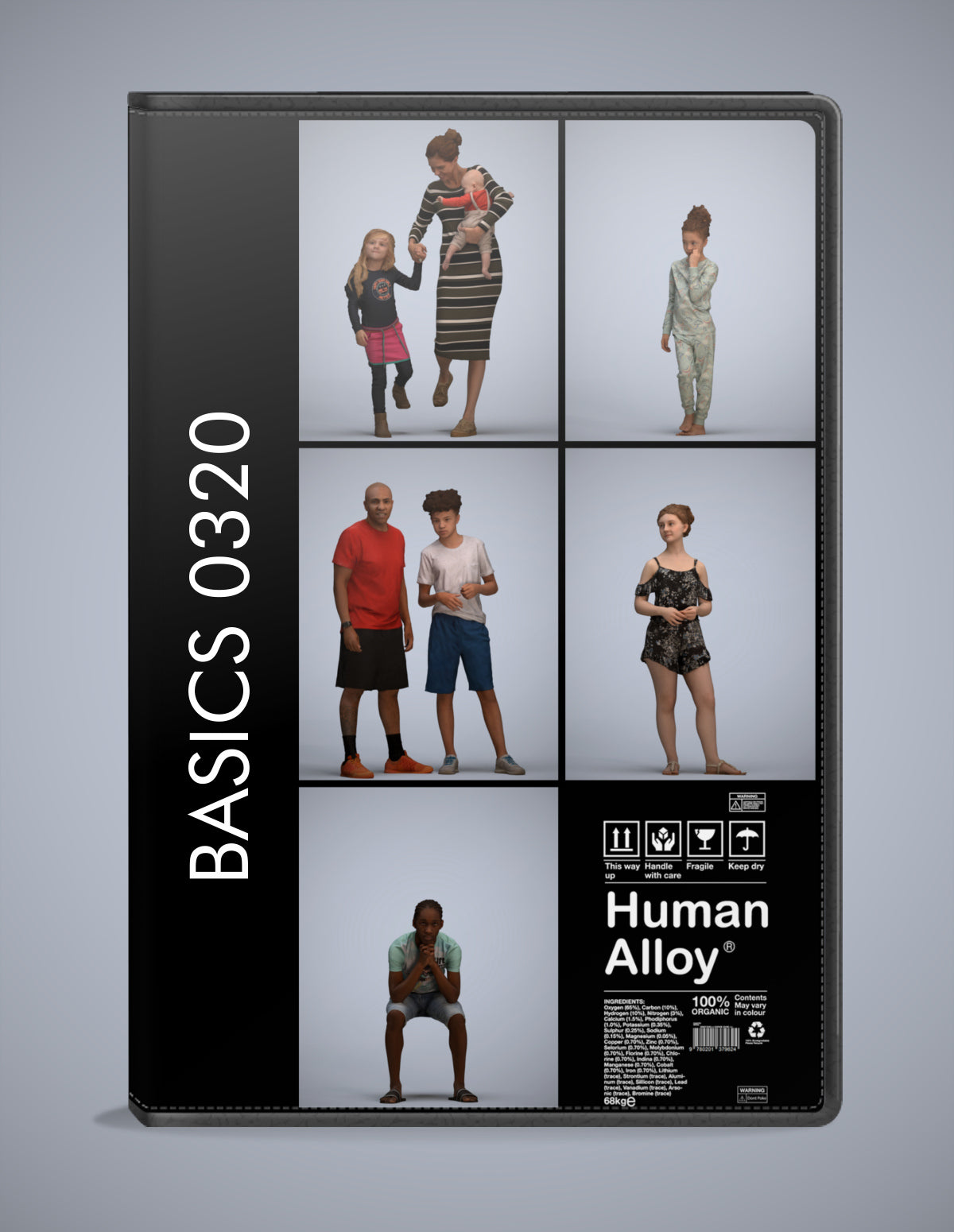 realistic 3D humans kids pack, 5 archviz people FBX OBJ for Blender