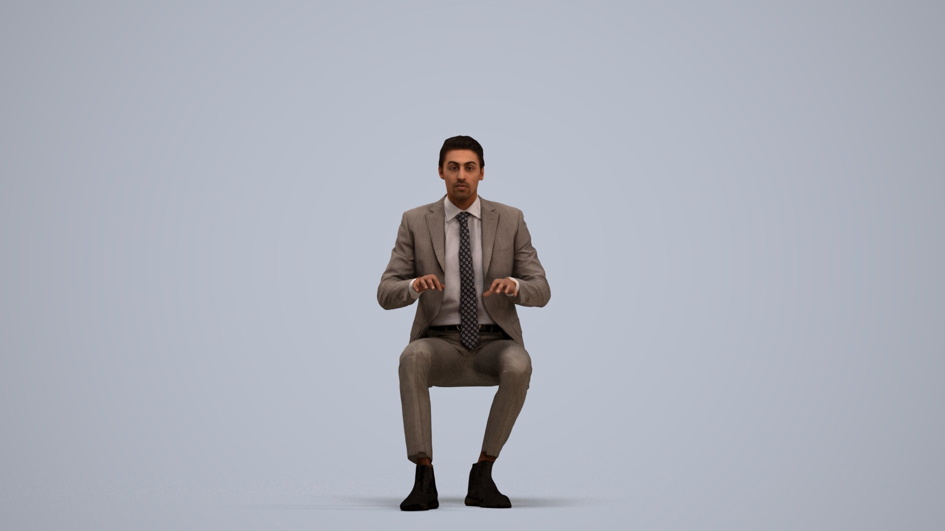 realistic 3D human man business, archviz people FBX OBJ for Blender, standing pose render