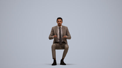realistic 3D human man business, archviz people FBX OBJ for Blender, standing pose render