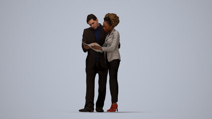 3D people model woman business, scanned human for 3ds Max rendering, top-down view render