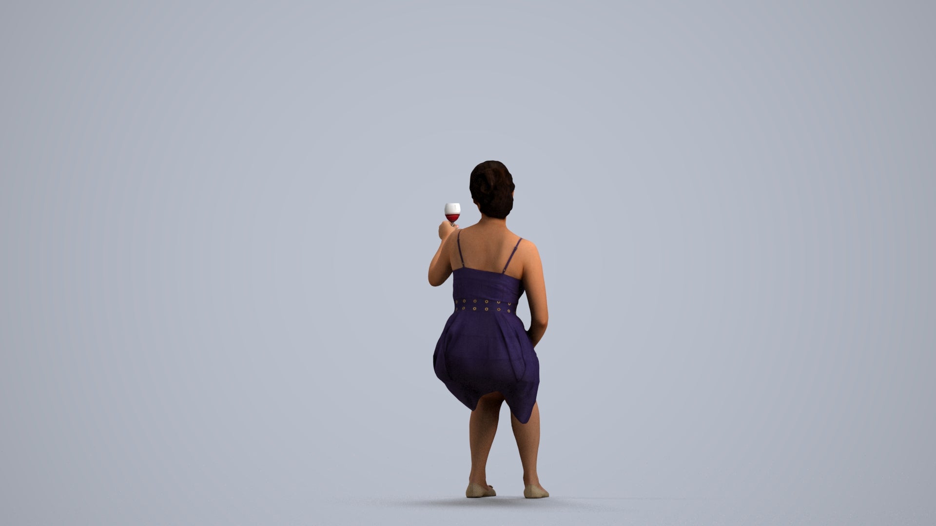 3D scanned woman formalaffairs formal, photorealistic archviz people for Enscape and SketchUp, front view render