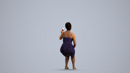 3D scanned woman formalaffairs formal, photorealistic archviz people for Enscape and SketchUp, front view render