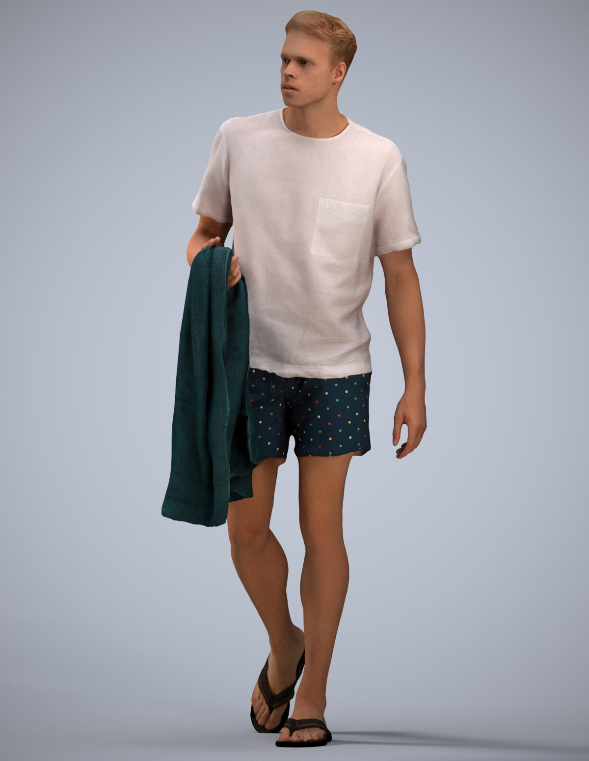 scanned 3D man walking, photogrammetry people for Enscape and V-Ray