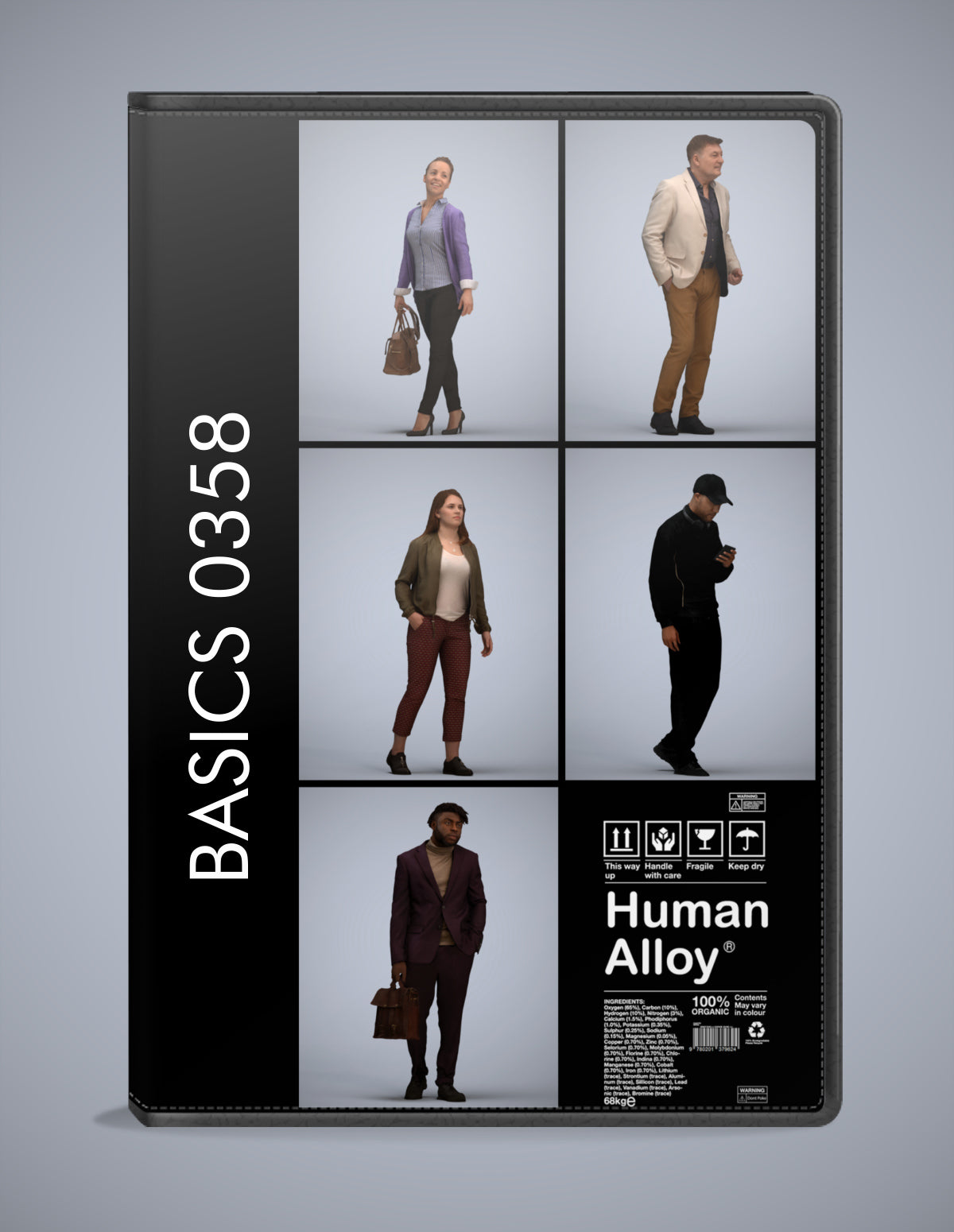 5x realistic 3D people walking pack, scanned archviz collection for Blender and 3ds Max