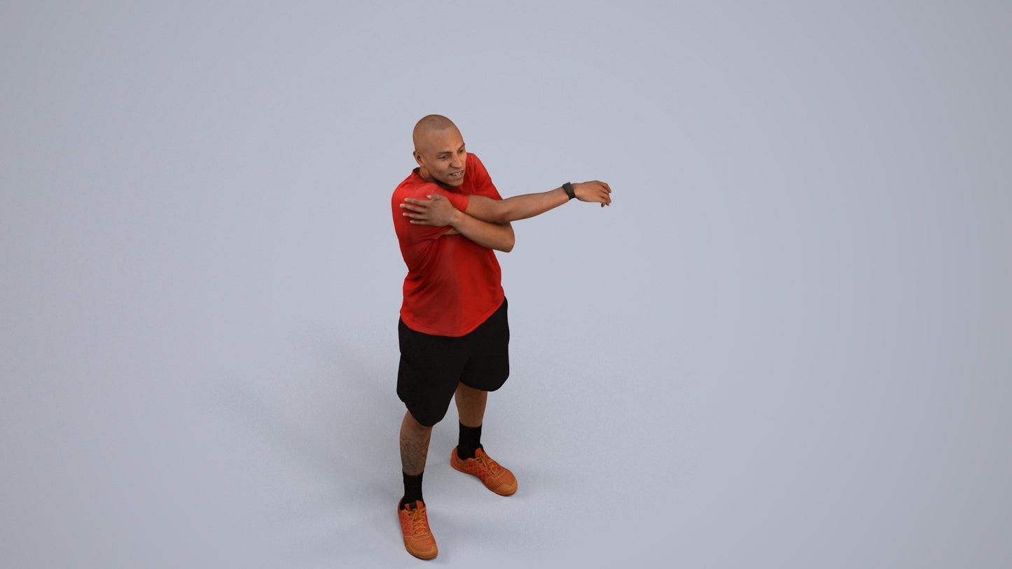 3D scanned man sport, photorealistic archviz people for Enscape and SketchUp, back view render