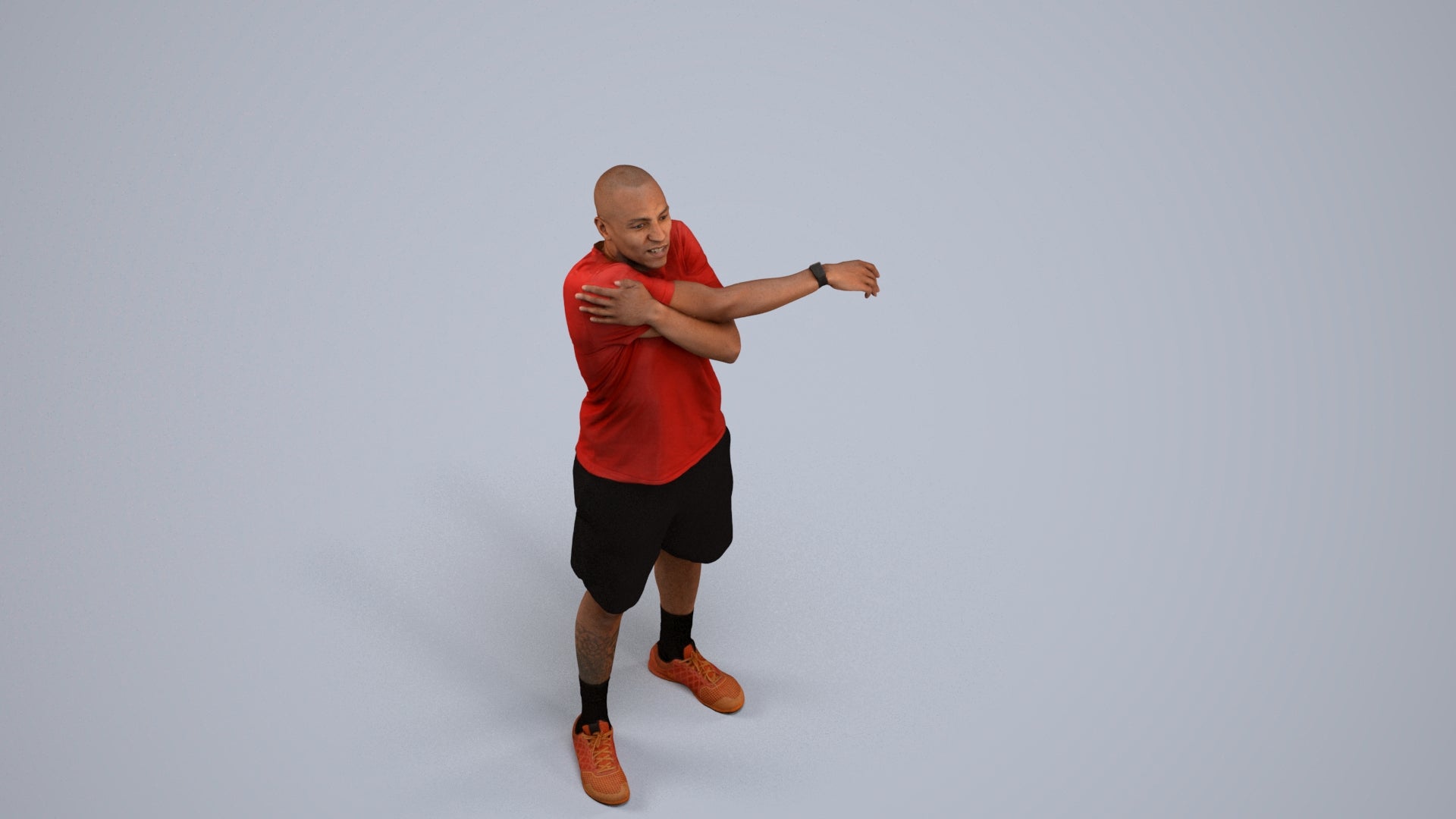 3D scanned man sport, photorealistic archviz people for Enscape and SketchUp, back view render