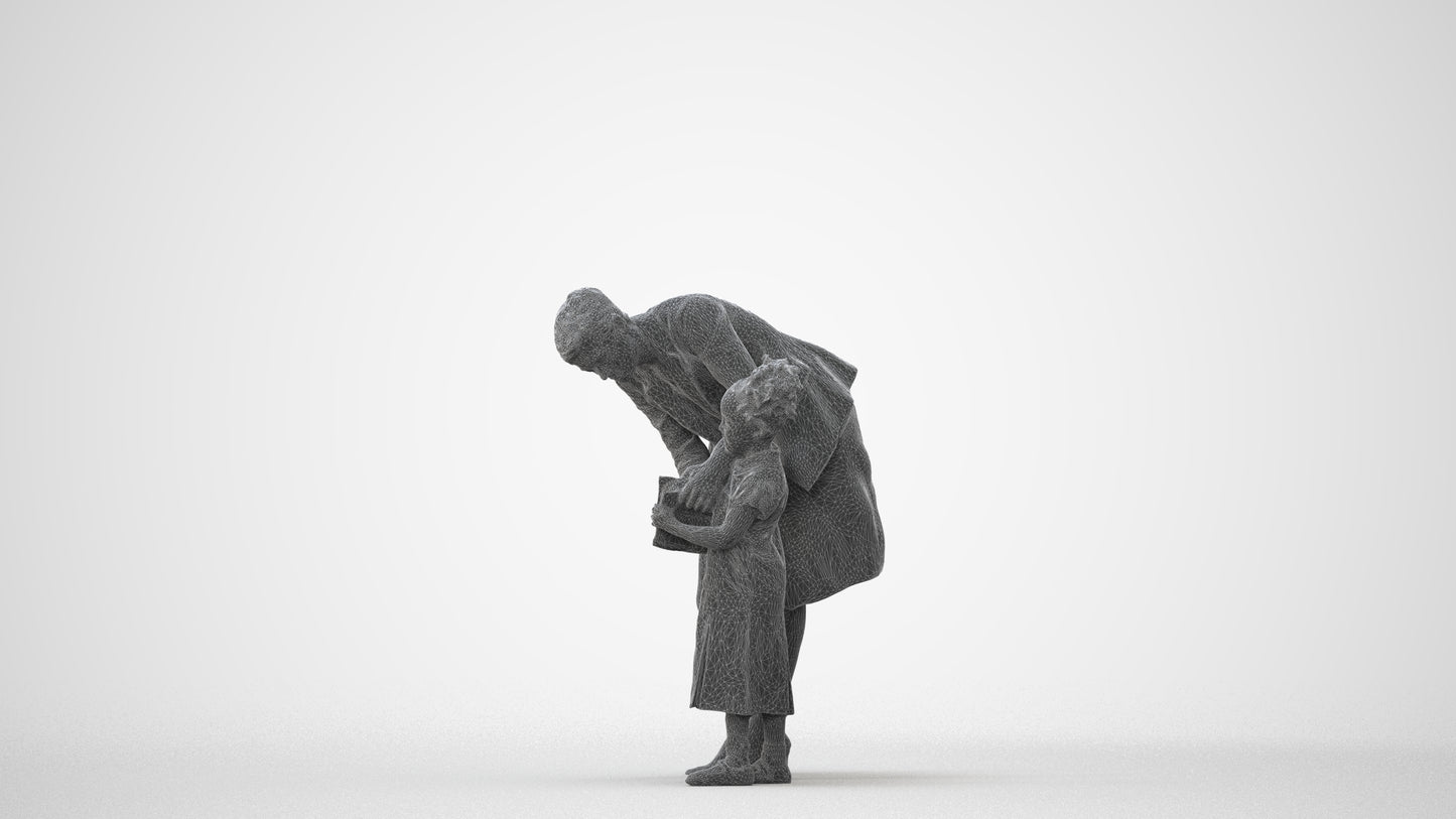 3D human model girl casual kids, photogrammetry scanned person for archviz, square thumbnail