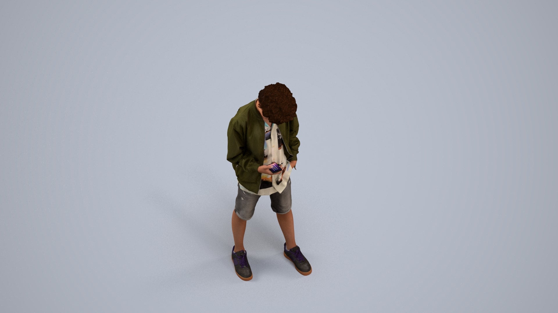 scanned 3D boy casual mix, photogrammetry people for Enscape and V-Ray, back view render