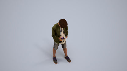 scanned 3D boy casual mix, photogrammetry people for Enscape and V-Ray, back view render