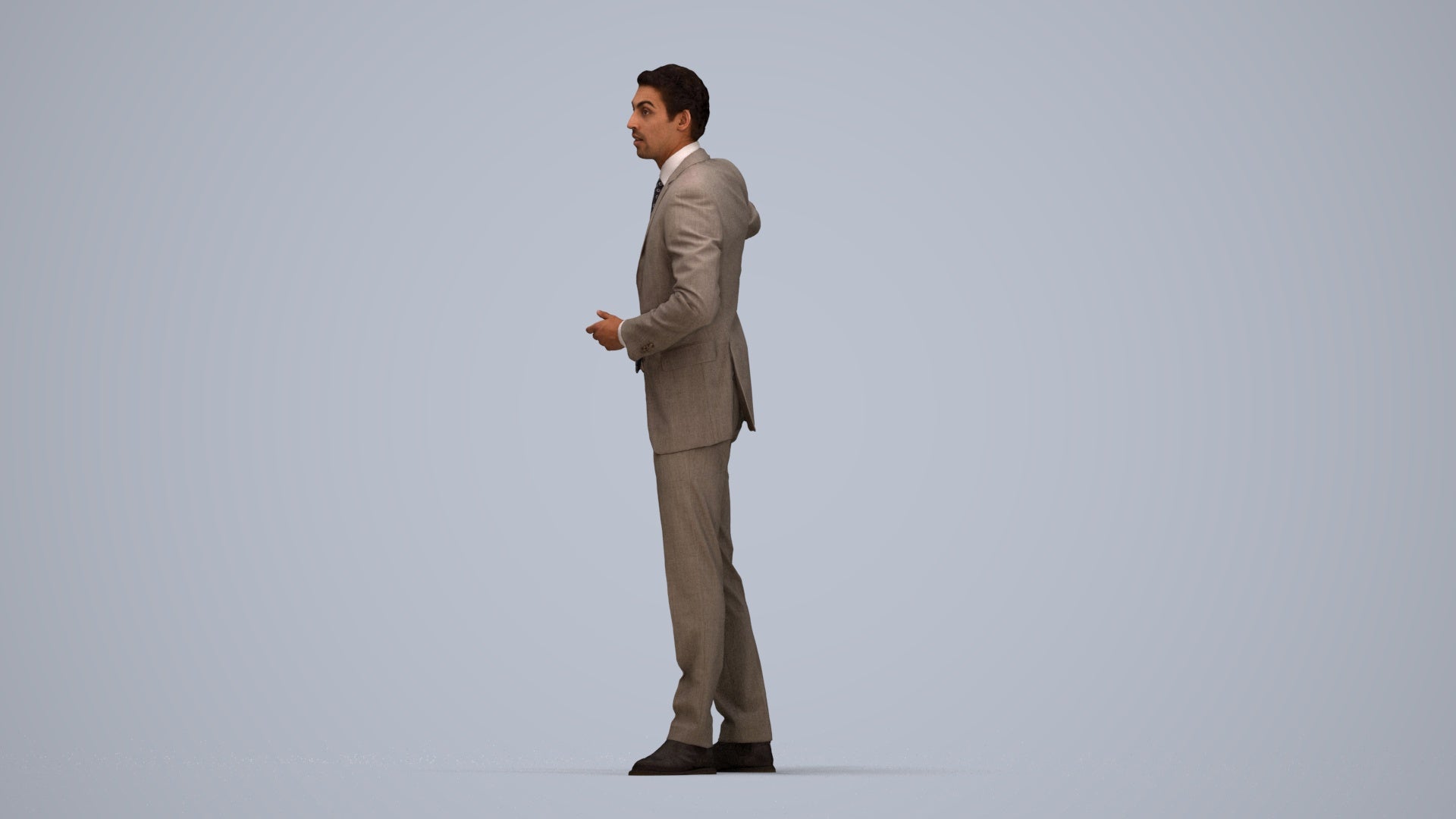 3D scanned man shopping business, photorealistic archviz people for Enscape and SketchUp, top-down view render