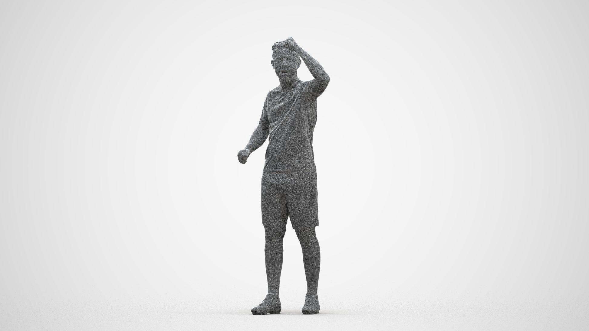 realistic 3D human boy sport, archviz people FBX OBJ for Blender, three-quarter front view render