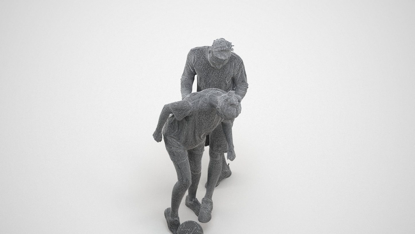 scanned 3D woman sport, photogrammetry people for Enscape and V-Ray, wireframe three-quarter view