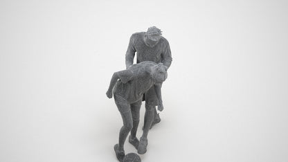 scanned 3D woman sport, photogrammetry people for Enscape and V-Ray, wireframe three-quarter view