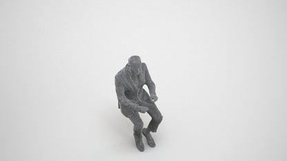 realistic 3D man business, scanned archviz people for Blender and 3ds Max, wireframe three-quarter view