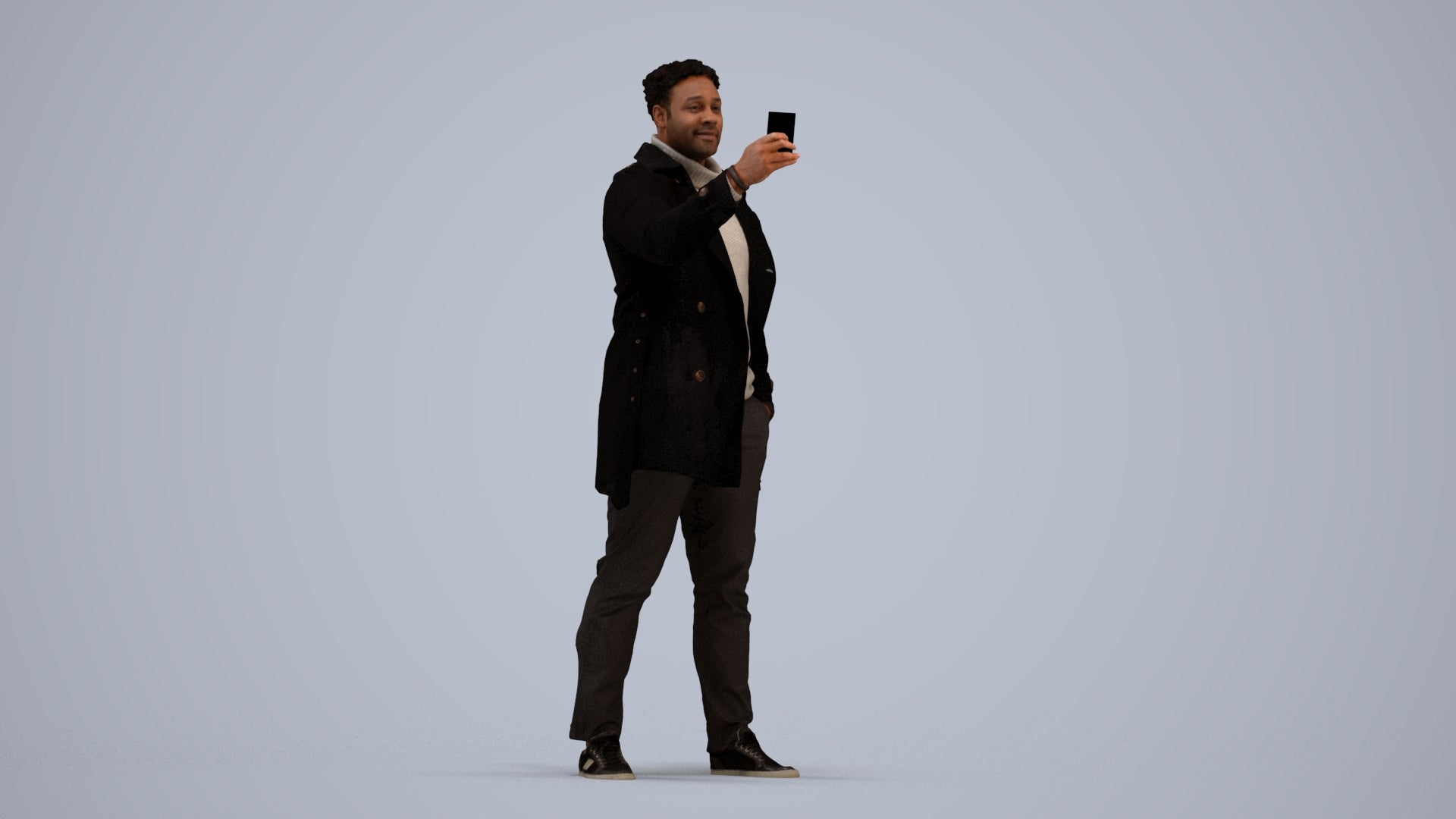 photogrammetry 3D man casual standing, realistic human model archviz FBX, standing pose render