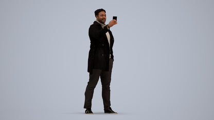 photogrammetry 3D man casual standing, realistic human model archviz FBX, standing pose render