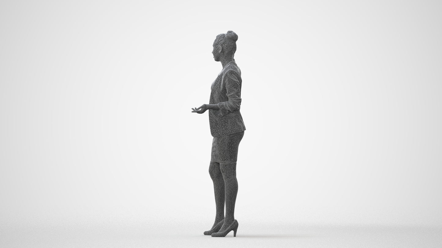 photogrammetry 3D woman business, realistic human model archviz FBX, square thumbnail