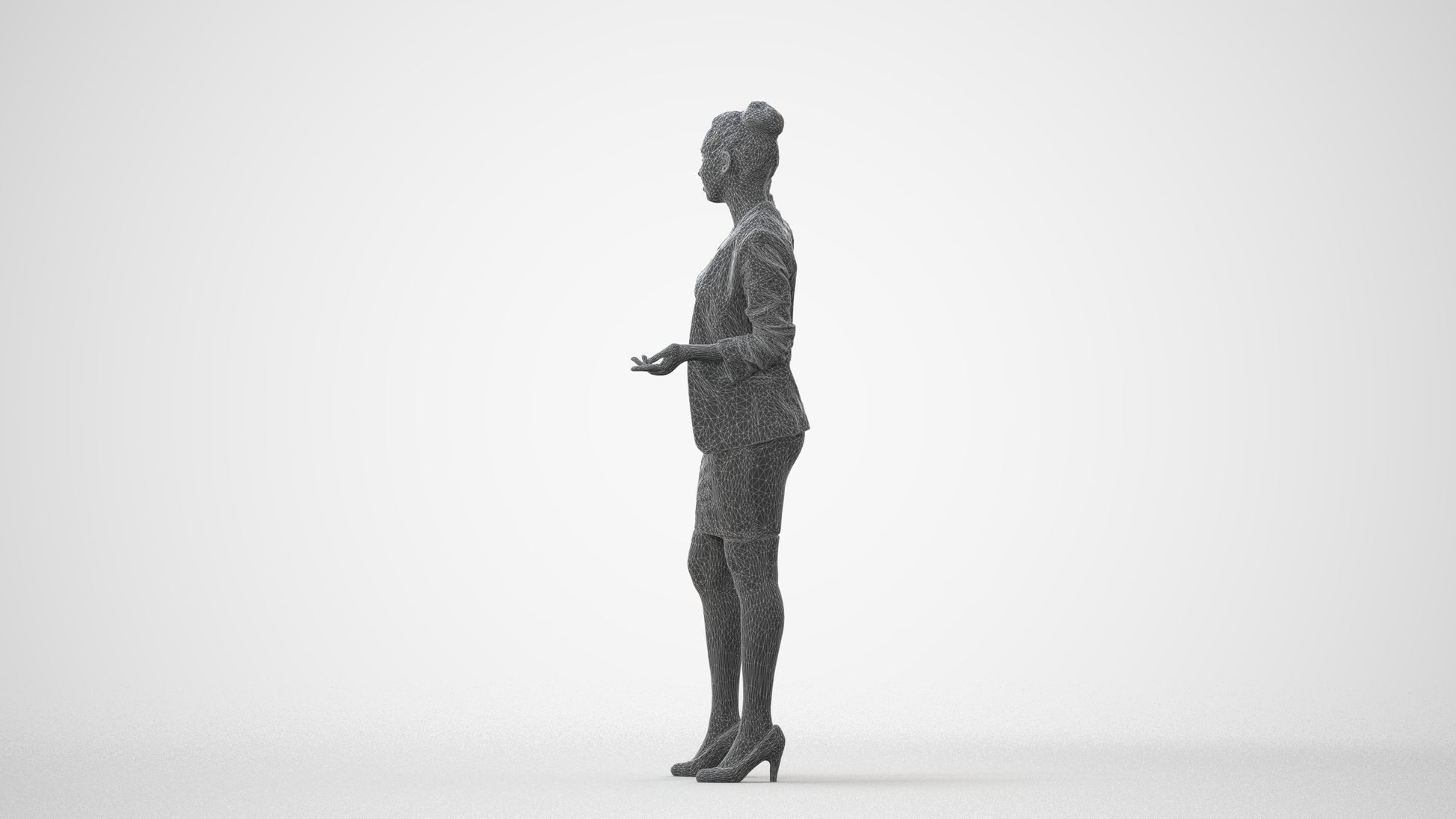 photogrammetry 3D woman business, realistic human model archviz FBX, square thumbnail