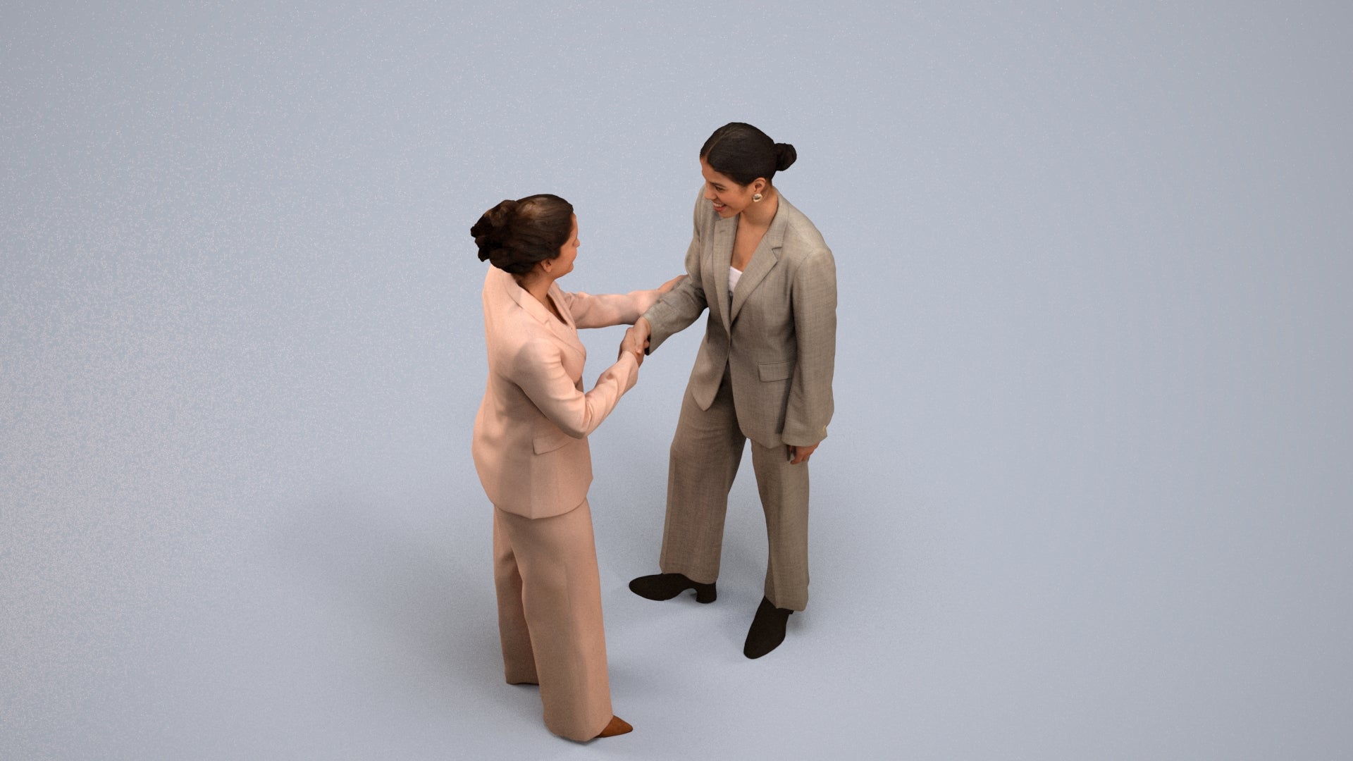 realistic 3D woman business, scanned archviz people for Blender and 3ds Max, back view render