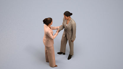 realistic 3D woman business, scanned archviz people for Blender and 3ds Max, back view render