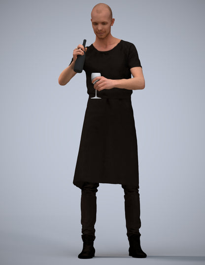 realistic 3D man hospitality, scanned archviz people for Blender and 3ds Max