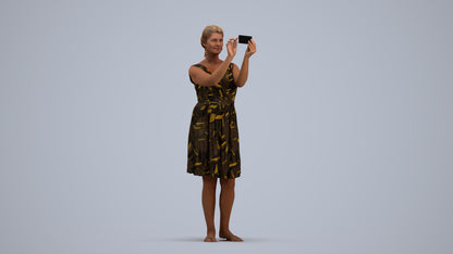 realistic 3D people woman casual standing, render-ready for V-Ray and Corona, FBX OBJ, standing pose render