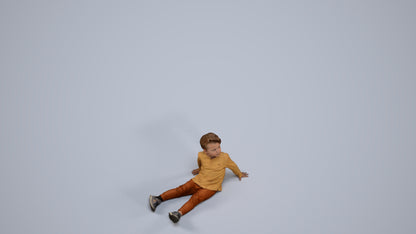 realistic 3D boy casual kids, scanned archviz people for Blender and 3ds Max, back view render