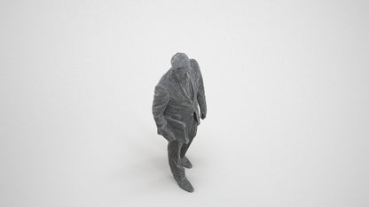 realistic 3D senior man business, scanned archviz people for Blender and 3ds Max, wireframe three-quarter view