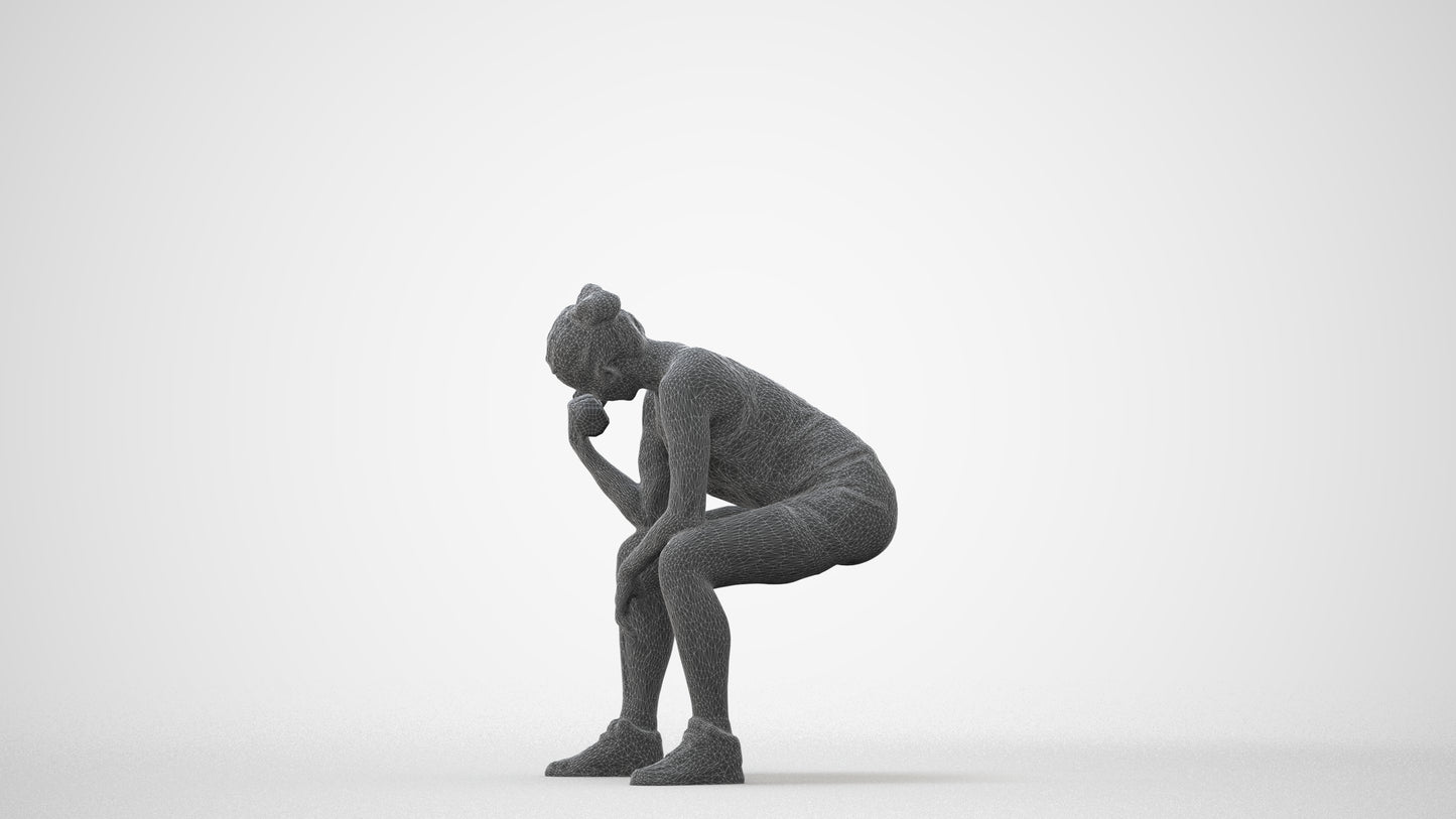 realistic 3D people woman sport, render-ready for V-Ray and Corona, FBX OBJ, square thumbnail