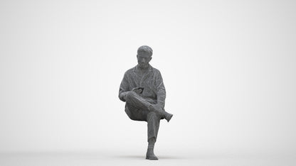 photogrammetry 3D man casual mix, realistic human model archviz FBX, top-down view render