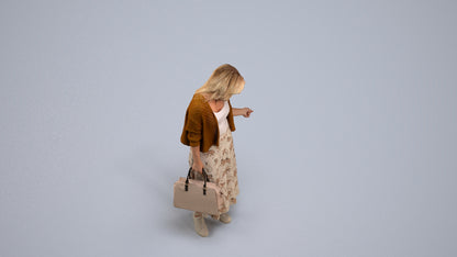 scanned 3D woman casual shopping, photogrammetry people for Enscape and V-Ray, back view render