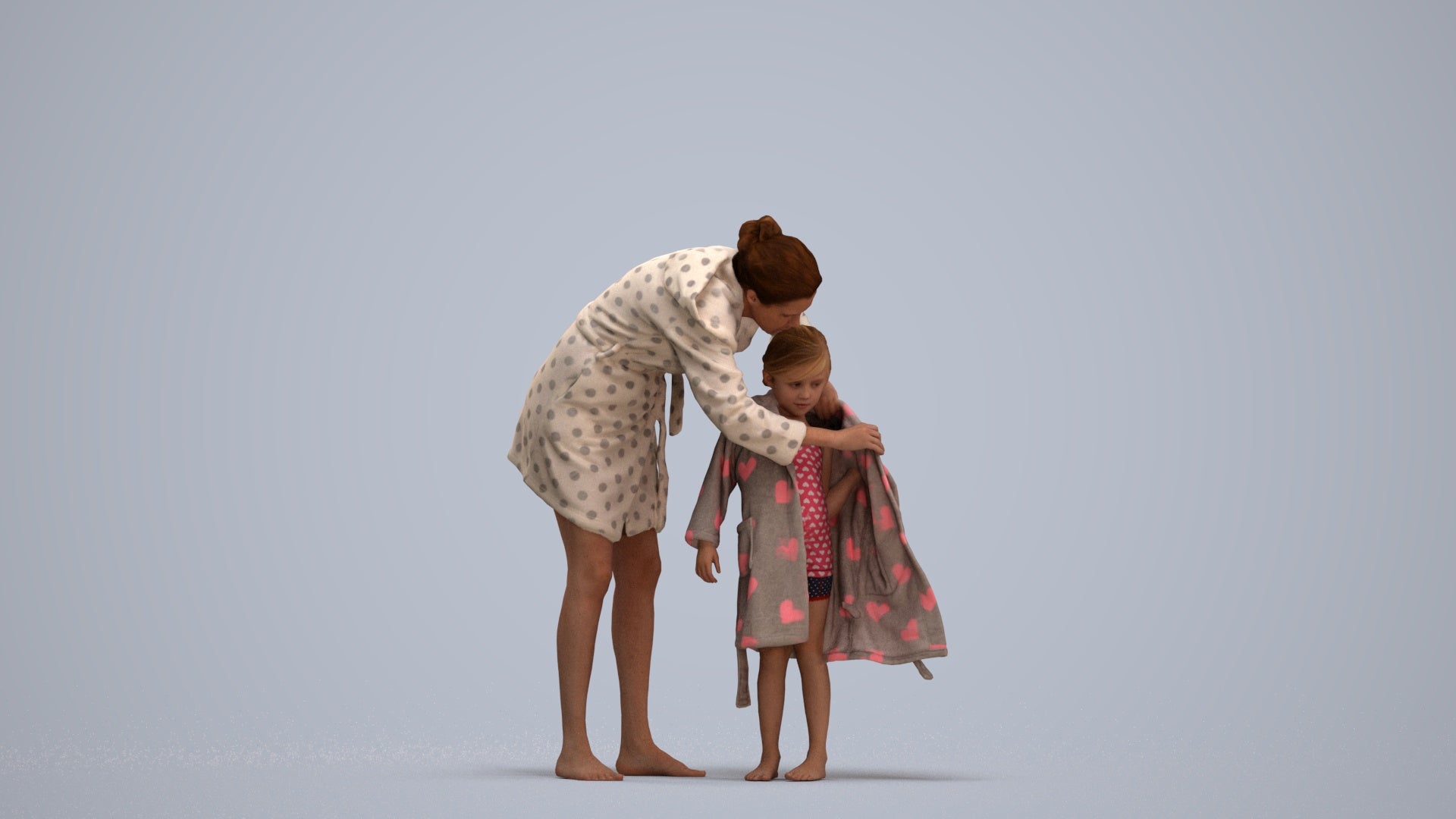 3D people model girl kids, scanned human for 3ds Max rendering, standing pose render