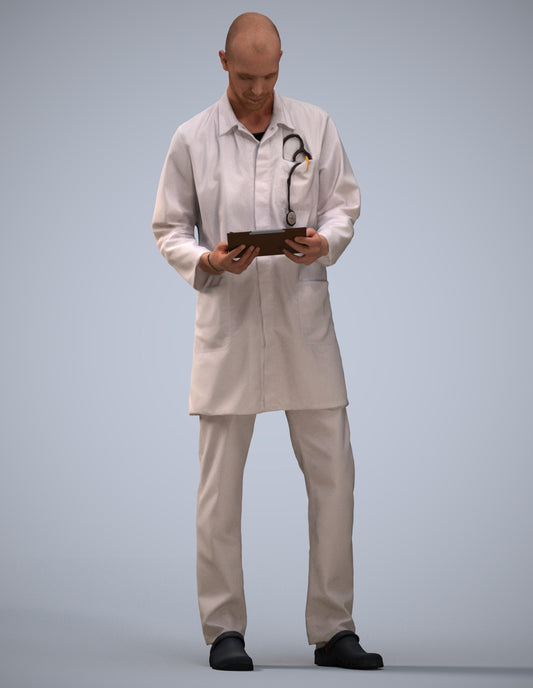 3D scanned man medical, photorealistic archviz people for Enscape and SketchUp