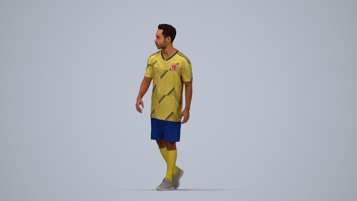 photogrammetry 3D man sport, realistic human model archviz FBX, top-down view render