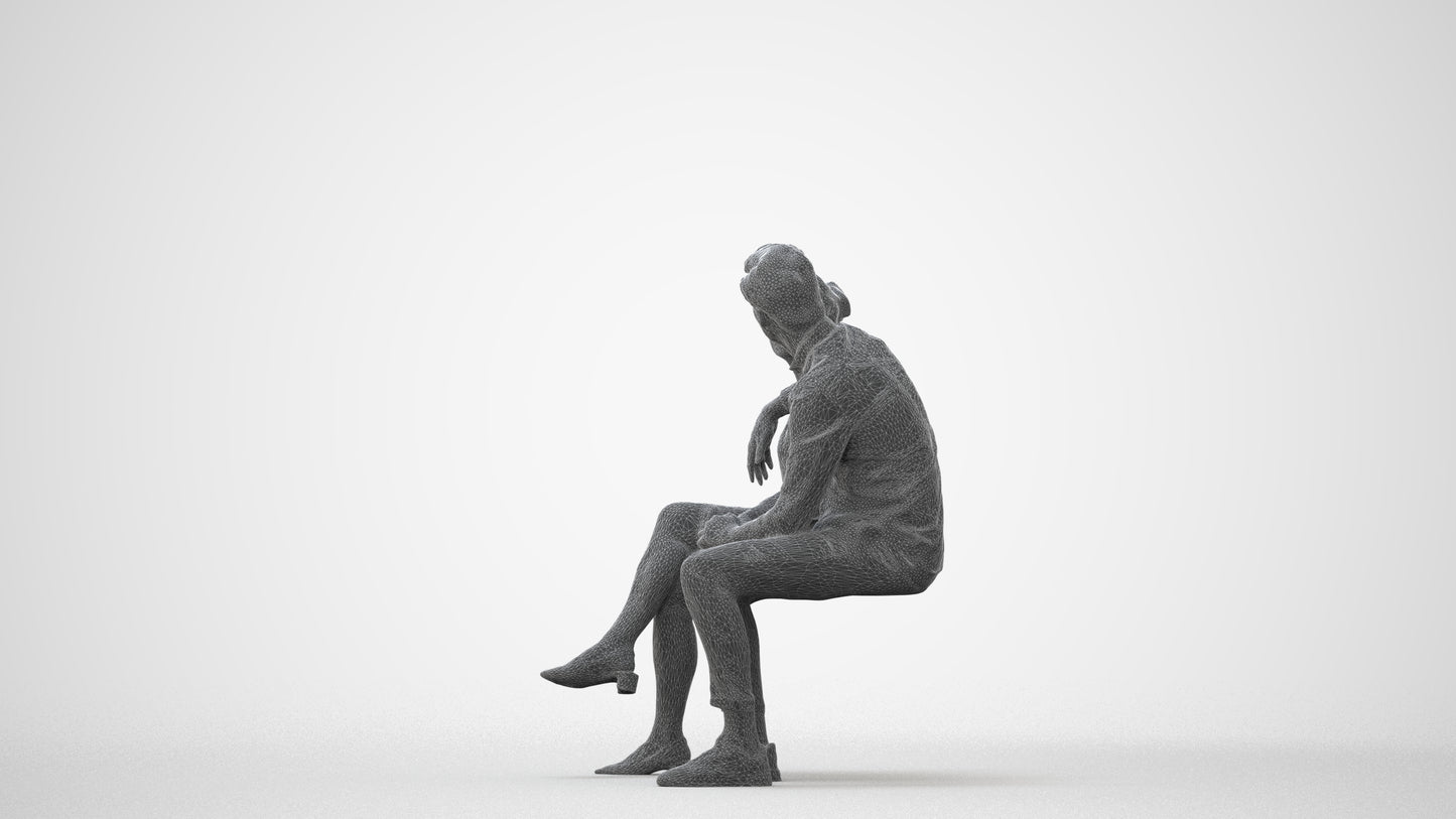 realistic 3D woman casual mix, scanned archviz people for Blender and 3ds Max, square thumbnail