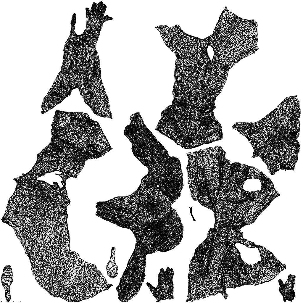 3D people model woman casual sitting, scanned human for 3ds Max rendering, wireframe top-down view