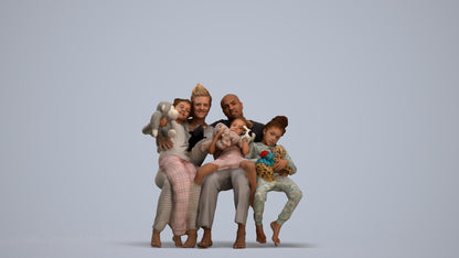 scanned 3D girl casual kids, photogrammetry people for Enscape and V-Ray, standing pose render