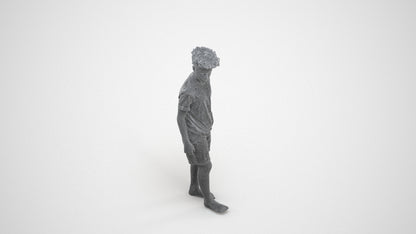 realistic 3D boy casual kids, scanned archviz people for Blender and 3ds Max, wireframe three-quarter view