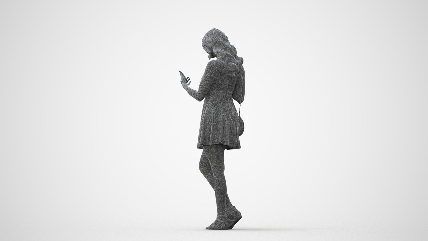 3D people model woman standing, scanned human for 3ds Max rendering, square thumbnail