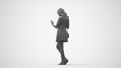 3D people model woman standing, scanned human for 3ds Max rendering, square thumbnail