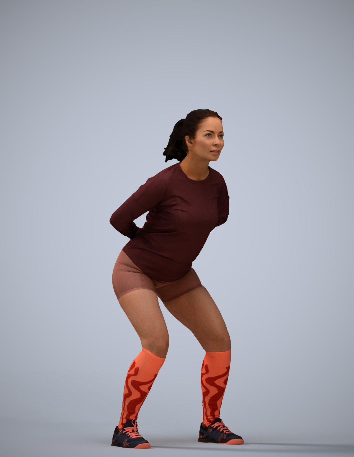 3D people model woman sport, scanned human for 3ds Max rendering