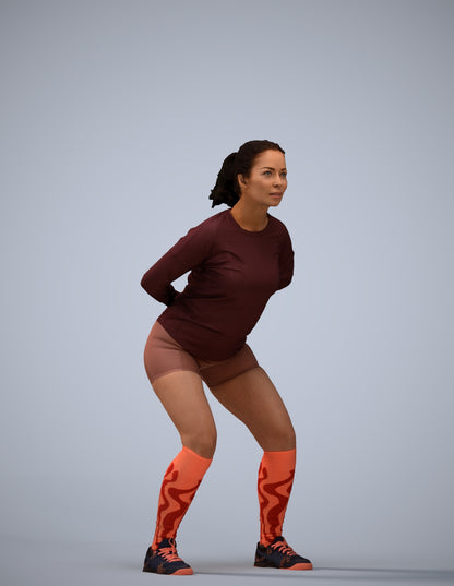 3D people model woman sport, scanned human for 3ds Max rendering