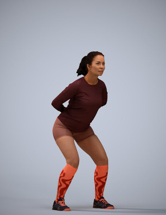3D people model woman sport, scanned human for 3ds Max rendering