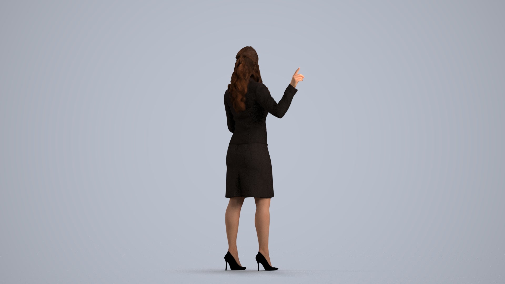 photogrammetry 3D woman business, realistic human model archviz FBX, front view render