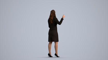 photogrammetry 3D woman business, realistic human model archviz FBX, front view render
